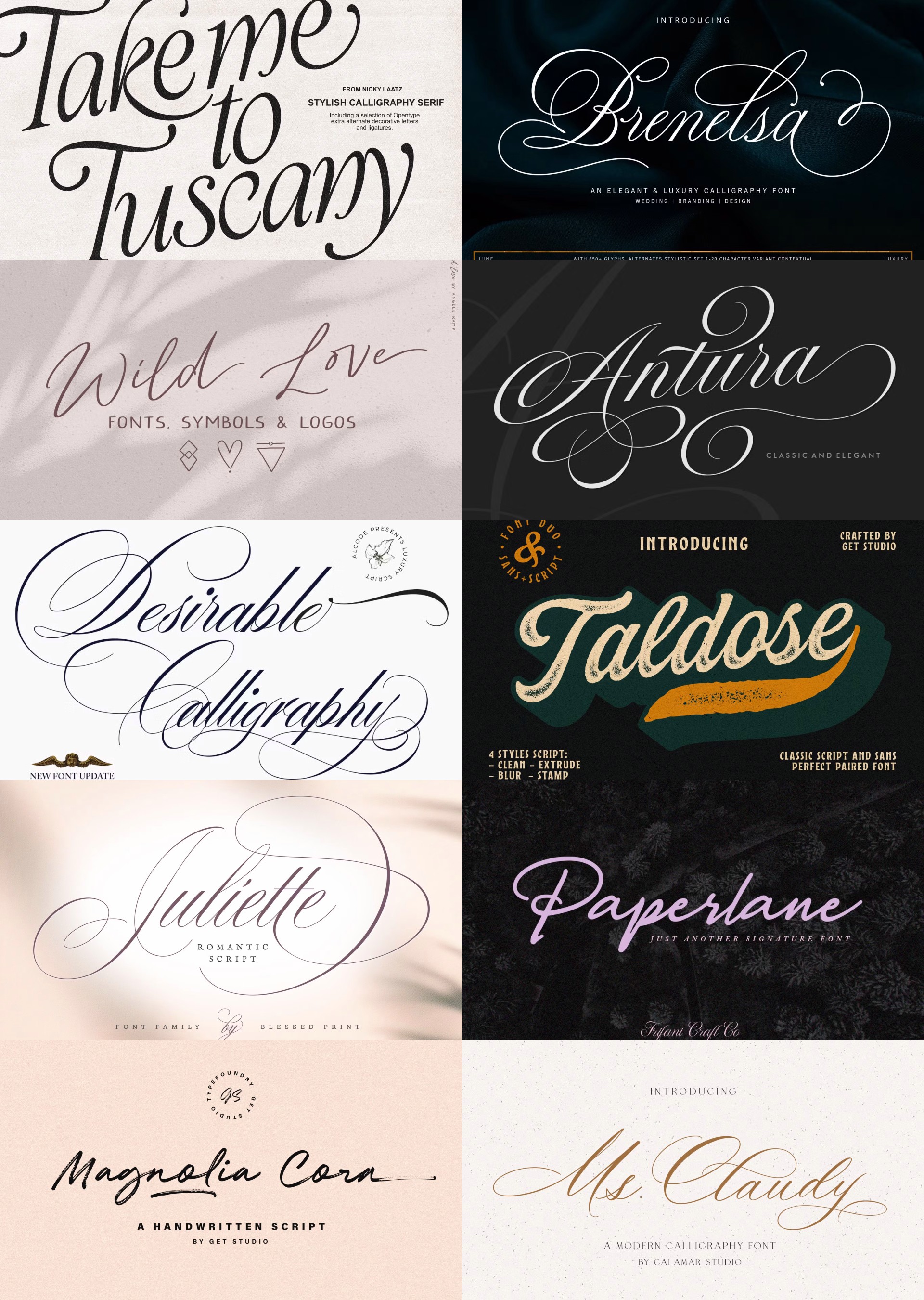 Calligraphy fonts for August 6th