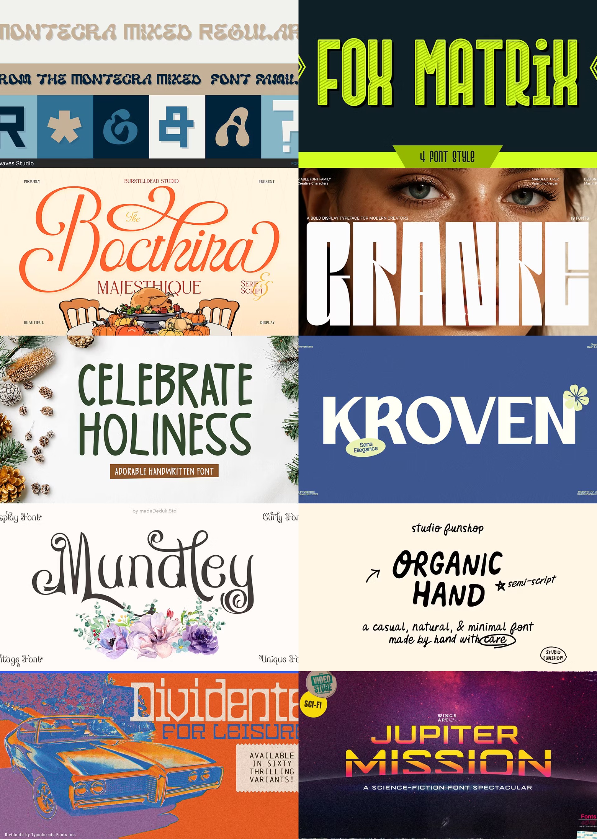 Display fonts for October 29th