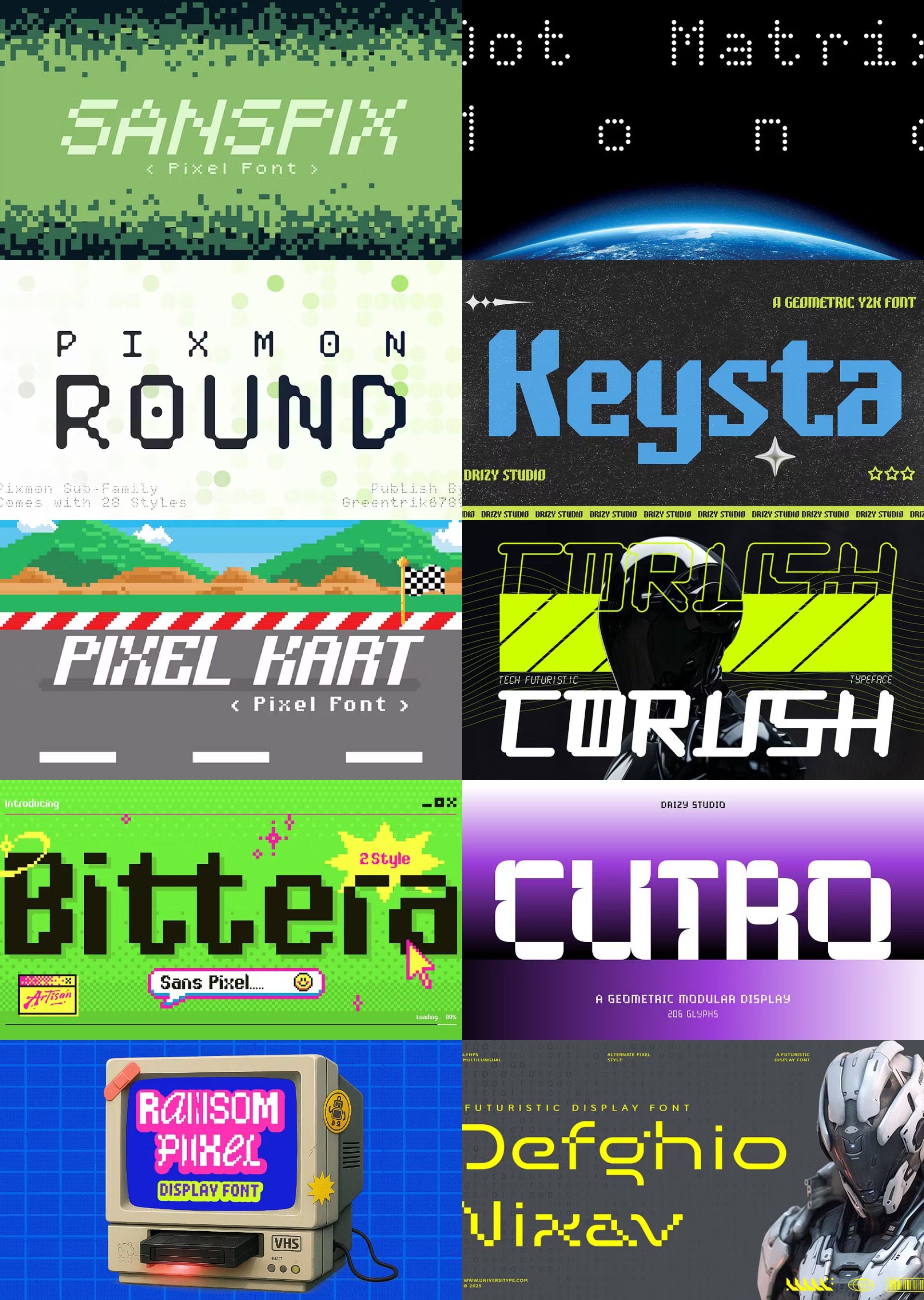 Pixel fonts for March 25th