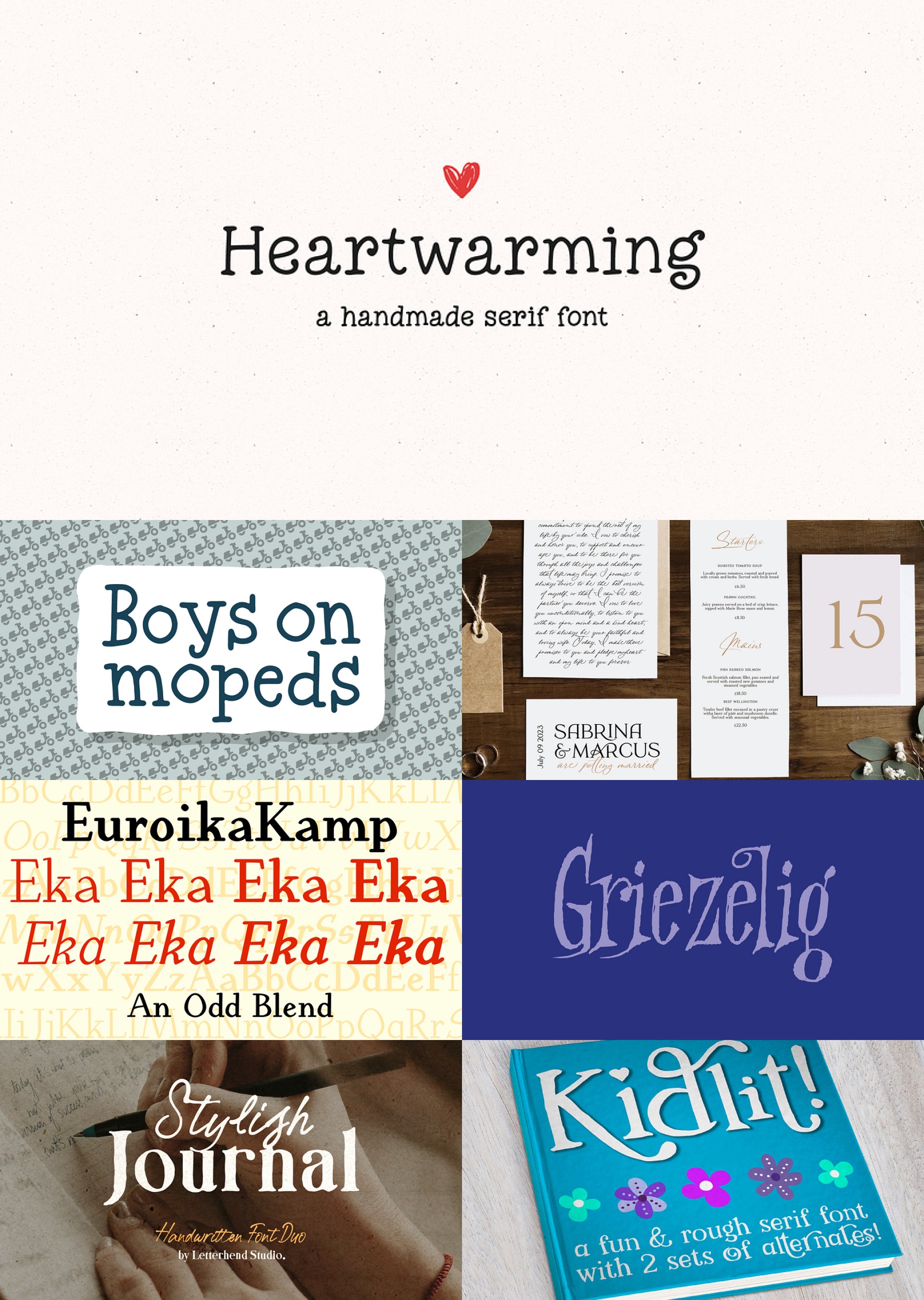 Hand Drawn Serif fonts for July 22nd