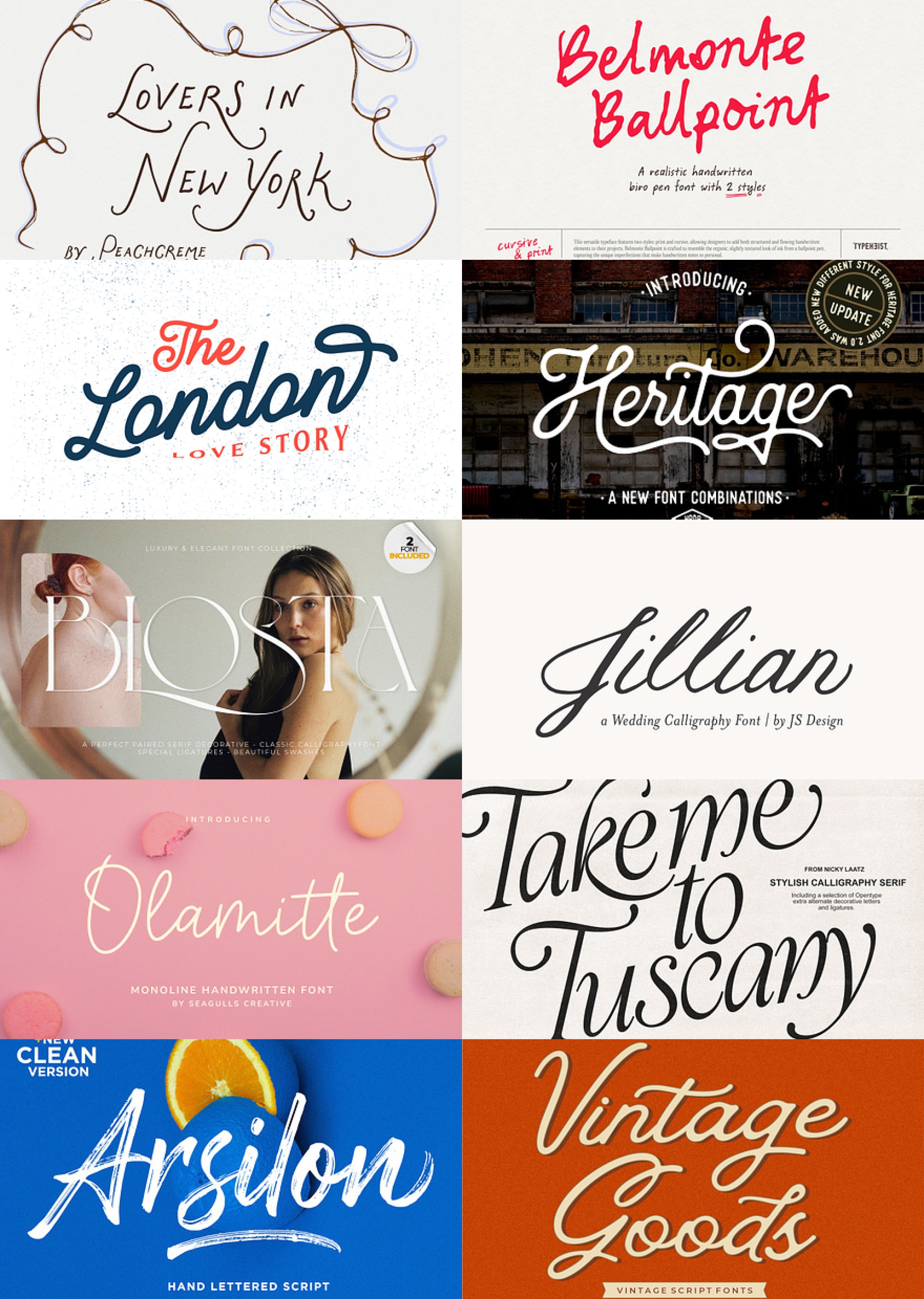 Cursive fonts for July 27th