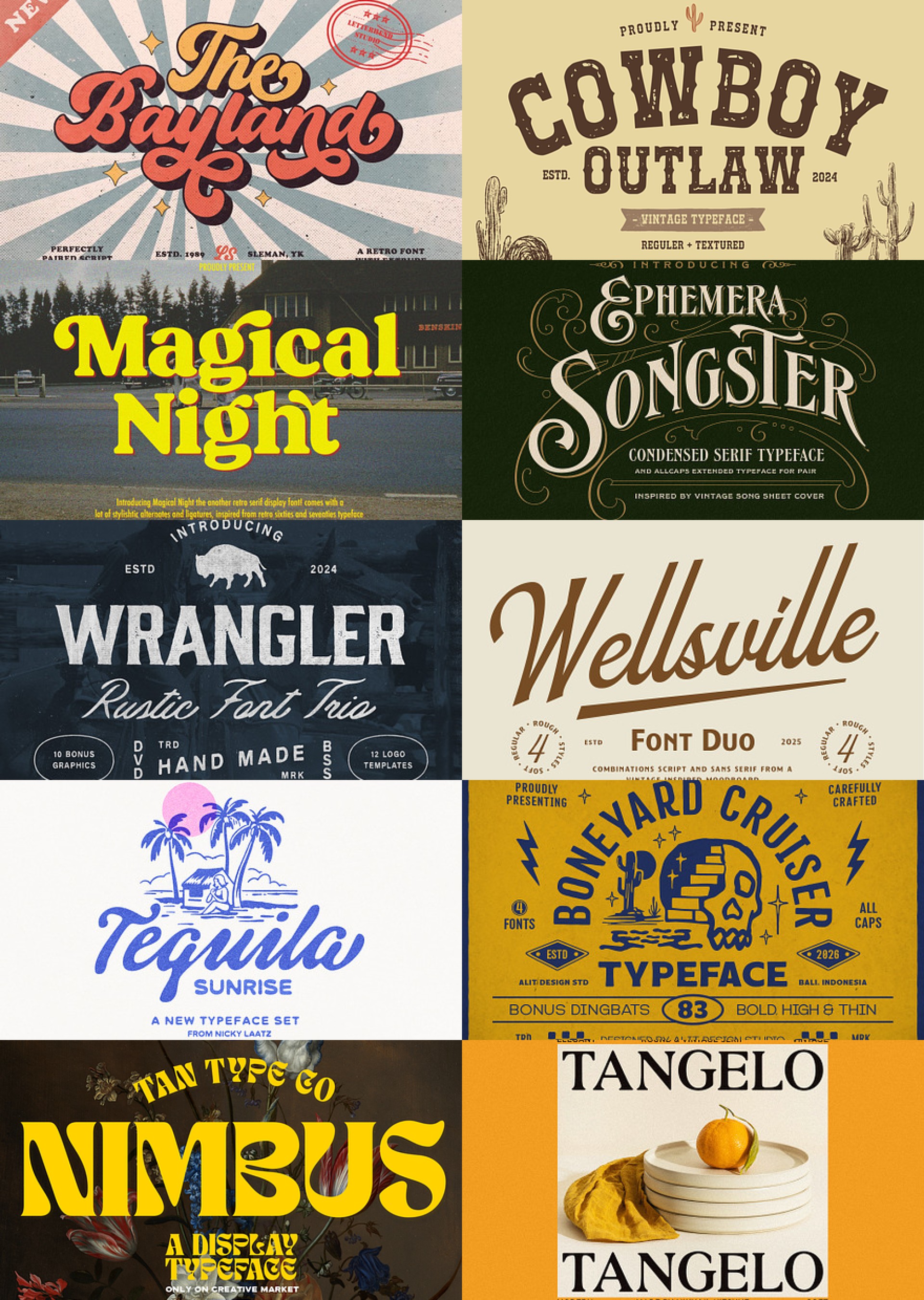 Retro fonts for August 5th
