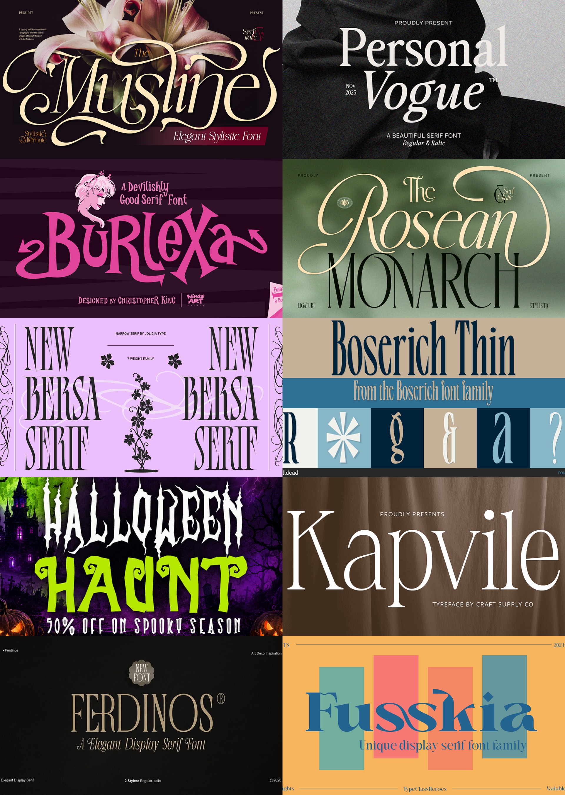 Narrow Serif fonts for September 21st