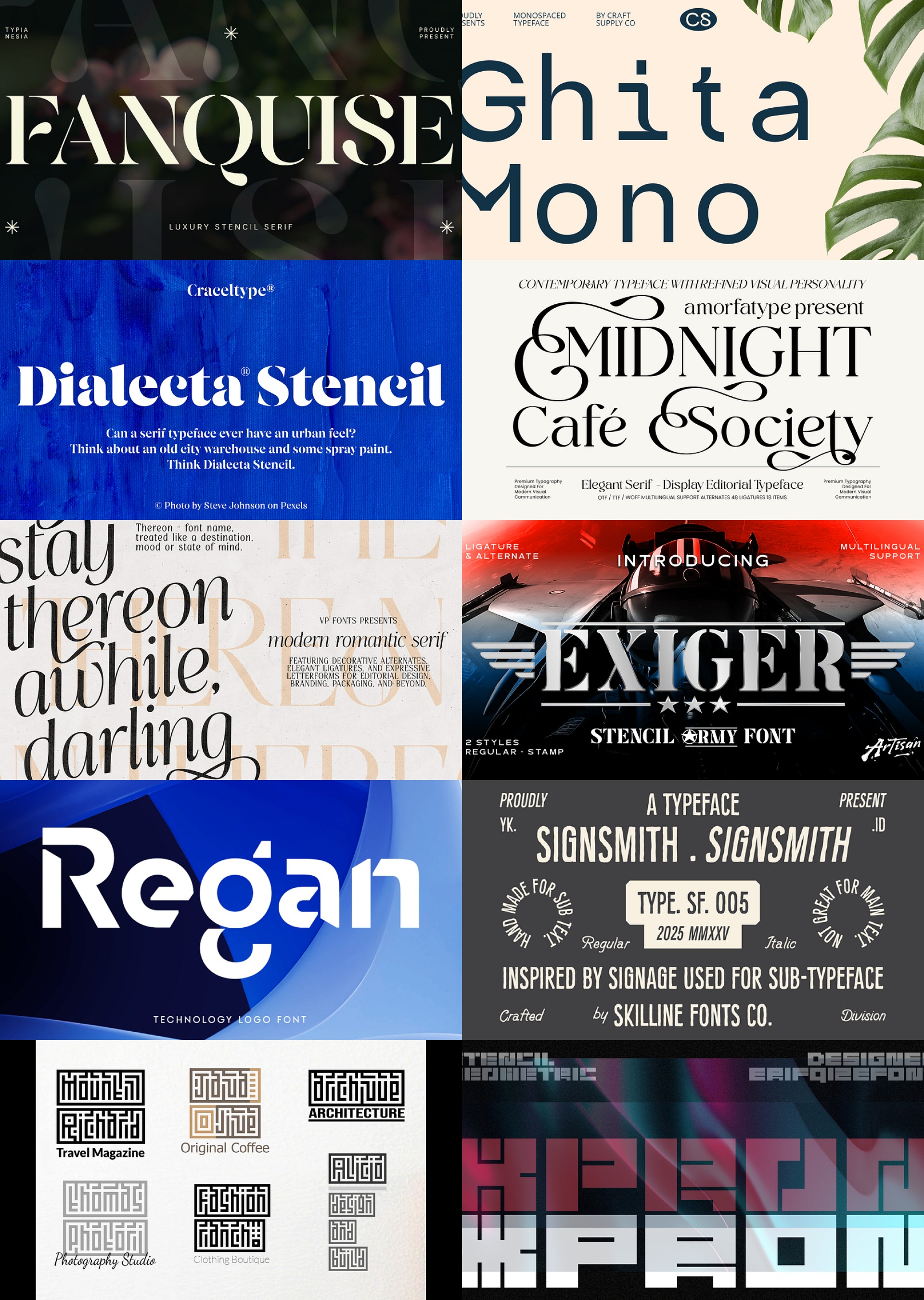 Stencil fonts for September 9th