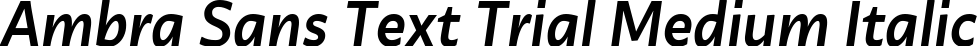 Ambra Sans Text Trial Medium Italic