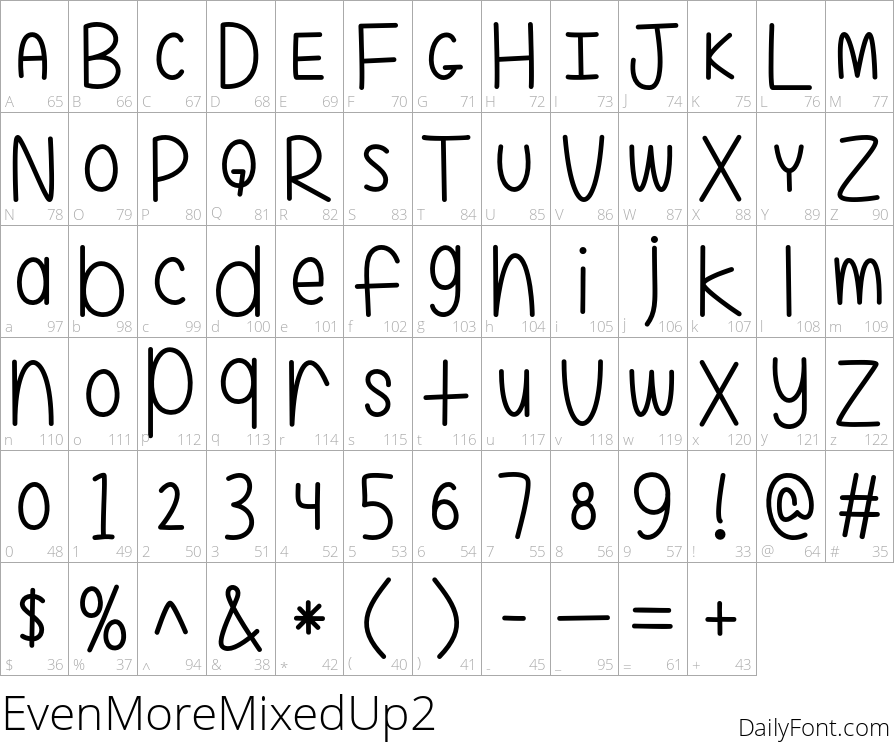 EvenMoreMixedUp2 character map