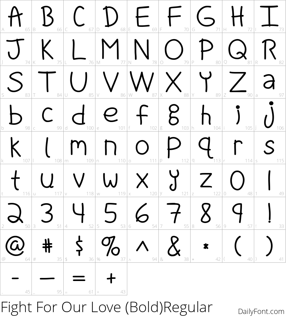 Fight For Our Love character map