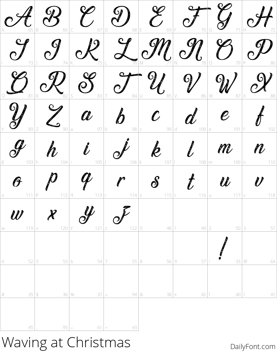 Waving at Christmas character map