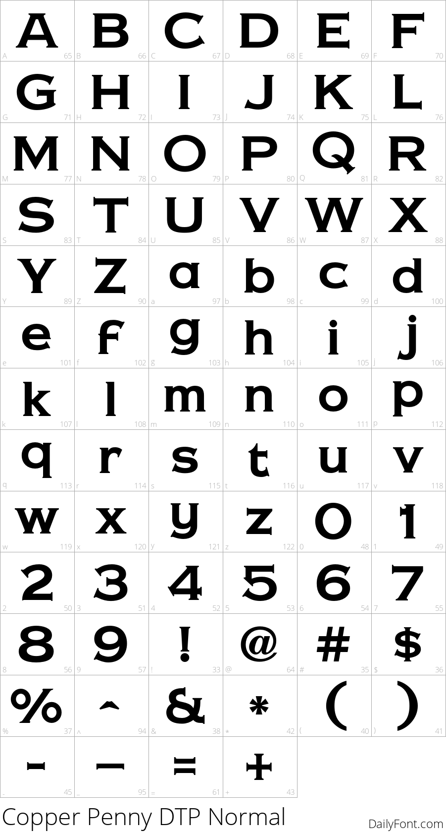 Copper Penny DTP Normal 1 of 2 fonts in set Copper Penny