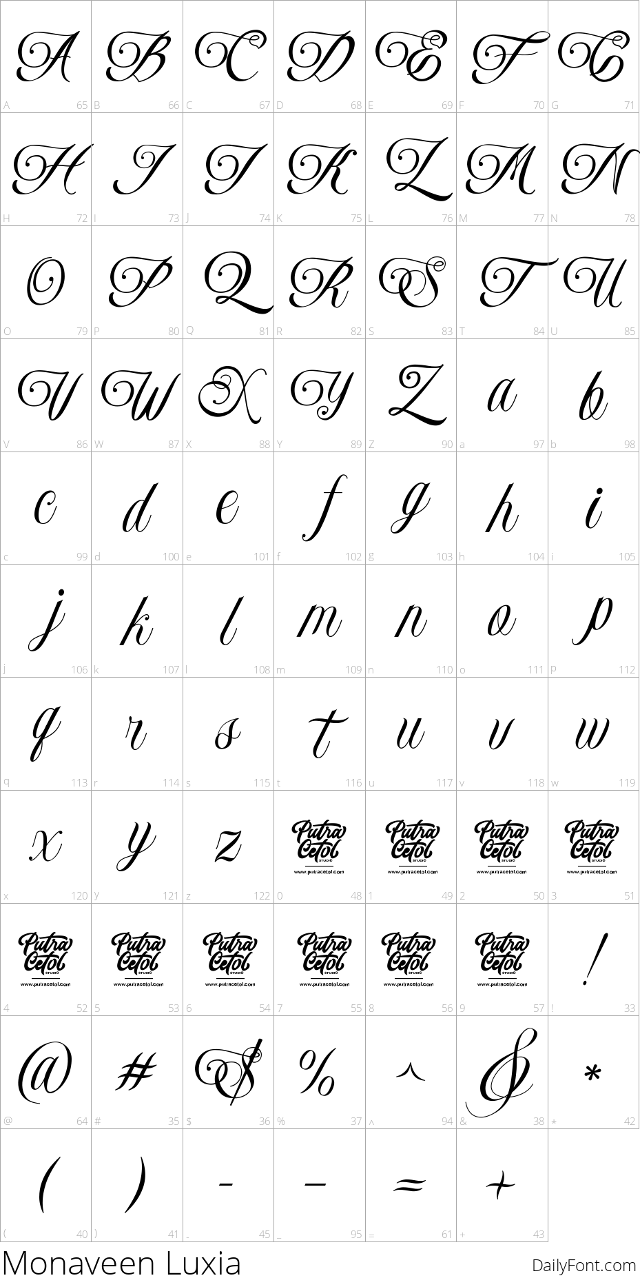 Monaveen Luxia character map