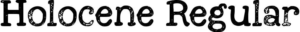 Holocene Regular font sample