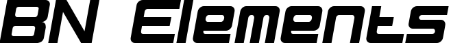 BN Elements font sample
