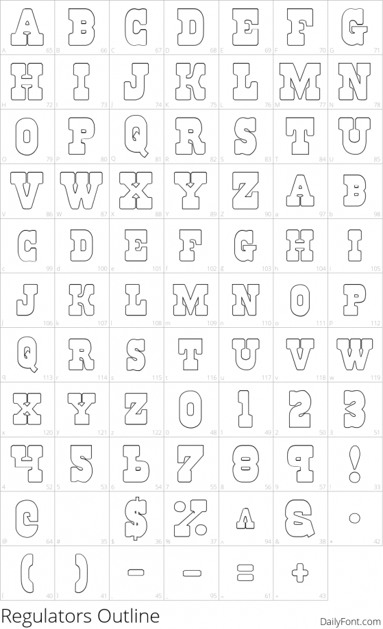 Regulators Outline by Iconian Fonts at