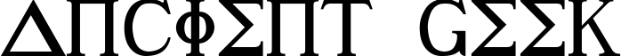 Ancient Geek font sample