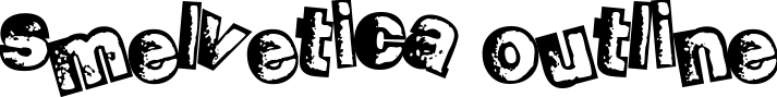 Smelvetica Outline font sample