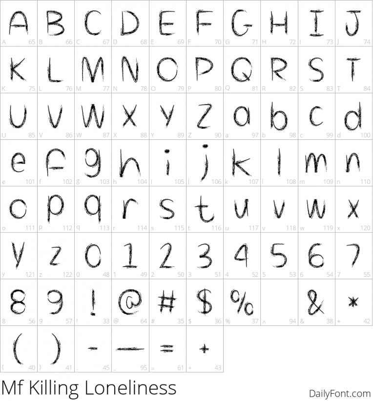 Mf Killing Loneliness by Misti's Fonts at DailyFont.com
