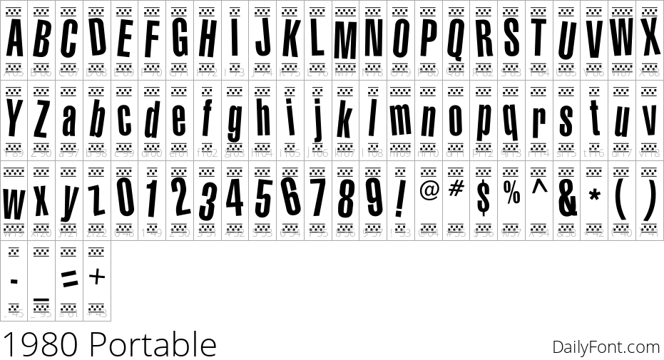 1980 Portable character map